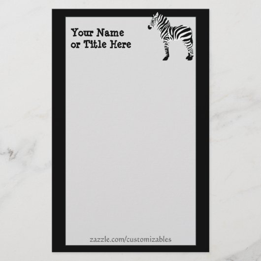 Zebra stationär briefpapier (Vorderseite)