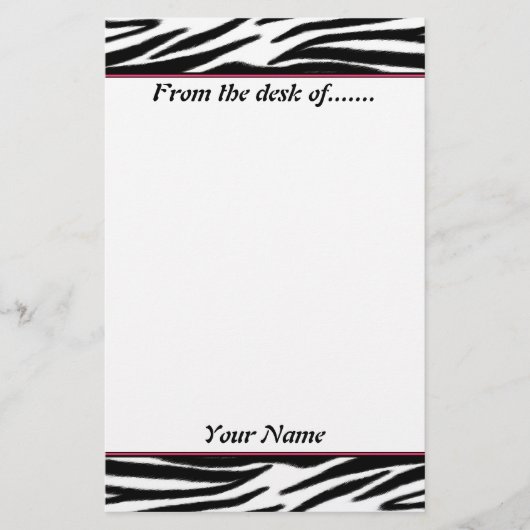 Zebra Stationery Briefpapier (Vorderseite)