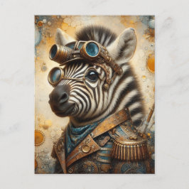 Zebra Steampunk Postkarte