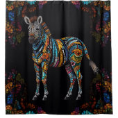 Zebra Stected Glass Mosaik Duschvorhang (Vorderseite)