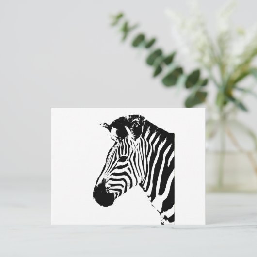 Zebra Stencil Postkarte (Stehend Vorderseite)