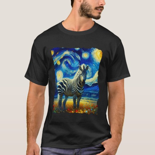 Zebra Sternennacht Zebra T-Shirt (Vorderseite)