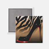 "Zebra Stiletto" (tan) von Cheryl Daniels Magnet (Vorderseite/Rückseite)