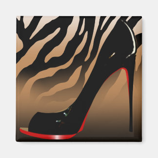 "Zebra Stiletto" (tan) von Cheryl Daniels Magnet