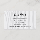 Zebra-stilvolle Visitenkarte (Rückseite)