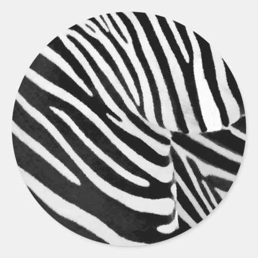 Zebra Streifen#3_ Runder Aufkleber (Vorderseite)