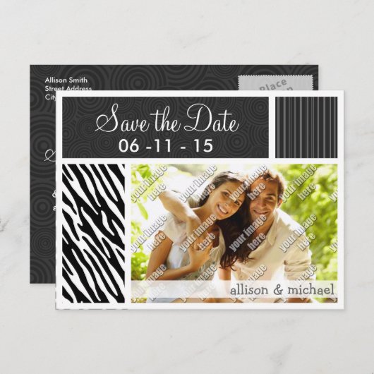 Zebra-Streifen Ankündigungspostkarte (Vorne/Hinten)