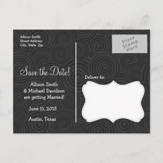 Zebra-Streifen Ankündigungspostkarte (Rückseite)