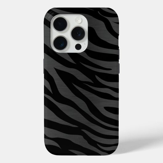 Zebra Streifen auf dunkelgrau Case-Mate iPhone Hülle (Rückseite)