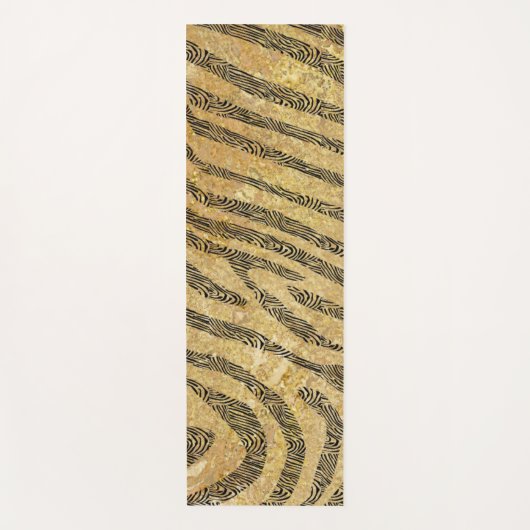 Zebra Streifen auf goldene Marmortextur Yogamatte (Vorderseite)