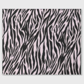 Zebra-Streifen auf Pastellrosa Geschenkpapier (Flach)