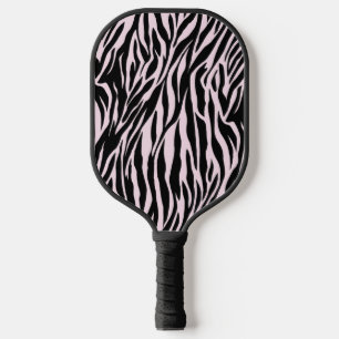 Zebra-Streifen auf Pastellrosa Pickleball Schläger
