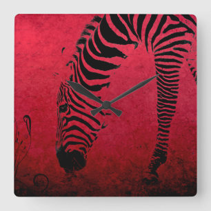 Zebra-Streifen auf Platz-Wanduhr Quadratische Wanduhr