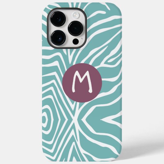 Zebra Streifen beliebige Farbe Monogramm iPhone 4 Case-Mate iPhone Hülle (Rückseite)