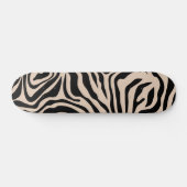 Zebra Streifen Cream Beige Schwarzes Wildtier Skateboard (Horizontal)