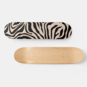 Zebra Streifen Cream Beige Schwarzes Wildtier Skateboard (Horizontal)
