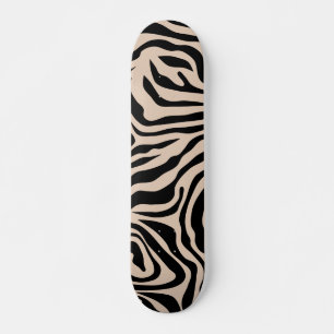 Zebra Streifen Cream Beige Schwarzes Wildtier Skateboard