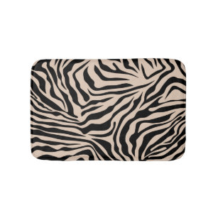 Zebra Streifen Creme Beige Schwarz Wild Animal Pri Badematte