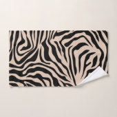 Zebra Streifen Creme Beige Schwarz Wild Animal Pri Badhandtuch Set (Handtuch)