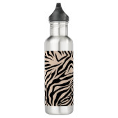 Zebra Streifen Creme Beige Schwarz Wild Animal Pri Edelstahlflasche (Rechts)