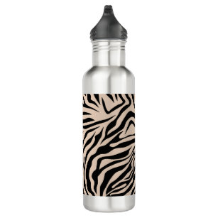 Zebra Streifen Creme Beige Schwarz Wild Animal Pri Edelstahlflasche
