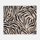 Zebra Streifen Creme Beige Schwarz Wild Animal Pri Fleecedecke (Vorderseite (Horizontal))