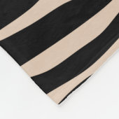 Zebra Streifen Creme Beige Schwarz Wild Animal Pri Fleecedecke (Ecke)