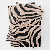 Zebra Streifen Creme Beige Schwarz Wild Animal Pri Geschenkpapier Set (Beispiel)