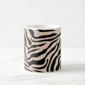 Zebra Streifen Creme Beige Schwarz Wild Animal Pri Kaffeetasse (Mittel)