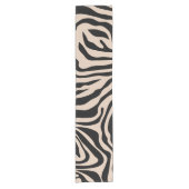 Zebra Streifen Creme Beige Schwarz Wild Animal Pri Kurzer Tischläufer (Vorderseite)