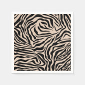 Zebra Streifen Creme Beige Schwarz Wild Animal Pri Serviette (Vorderseite)