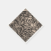 Zebra Streifen Creme Beige Schwarz Wild Animal Pri Serviette (Ecke)