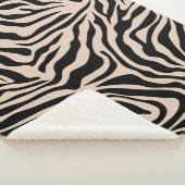 Zebra Streifen Creme Beige Schwarz Wild Animal Pri Sherpadecke (3/4)