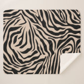 Zebra Streifen Creme Beige Schwarz Wild Animal Pri Sherpadecke (Vorderseite (Horizontal))