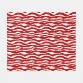 Zebra-Streifen - Deep Red und White Fleecedecke (Vorderseite (Horizontal))
