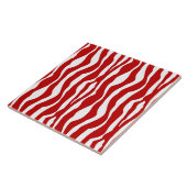 Zebra-Streifen - Deep Red und White Fliese (Seite)