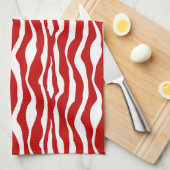 Zebra-Streifen - Deep Red und White Handtuch (Viertel Falte)