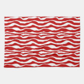 Zebra-Streifen - Deep Red und White Handtuch (Horizontal)
