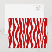 Zebra-Streifen - Deep Red und White Postkarte (Vorne/Hinten)