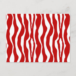 Zebra-Streifen - Deep Red und White Postkarte