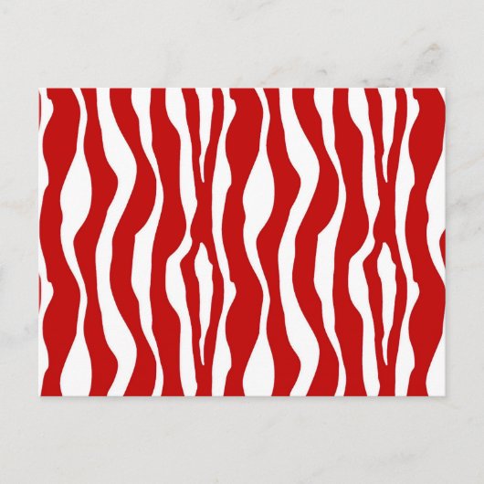 Zebra-Streifen - Deep Red und White Postkarte (Vorderseite)