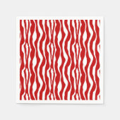 Zebra-Streifen - Deep Red und White Serviette (Vorderseite)