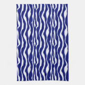 Zebra-Streifen - Dunkles Kobalt Blau und Weiß Handtuch (Vertikal)