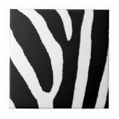 ZEBRA-STREIFEN (ein schwarzer u. weißer Entwurf) Fliese (Vorderseite)