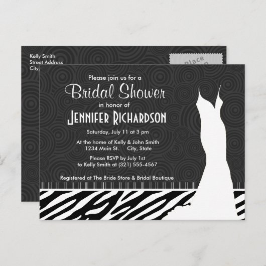 Zebra-Streifen Einladungspostkarte (Vorne/Hinten)