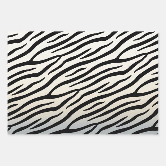 Zebra Streifen Exotic Animal Print Geschenkpapier Set (Vorderseite 3)