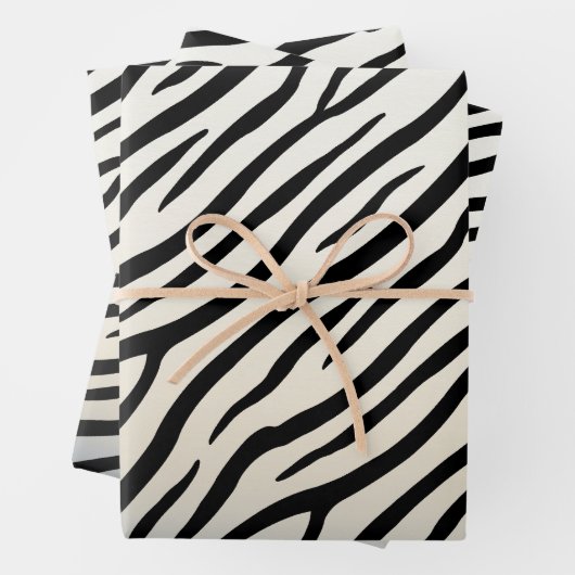 Zebra Streifen Exotic Animal Print Geschenkpapier Set (Beispiel)