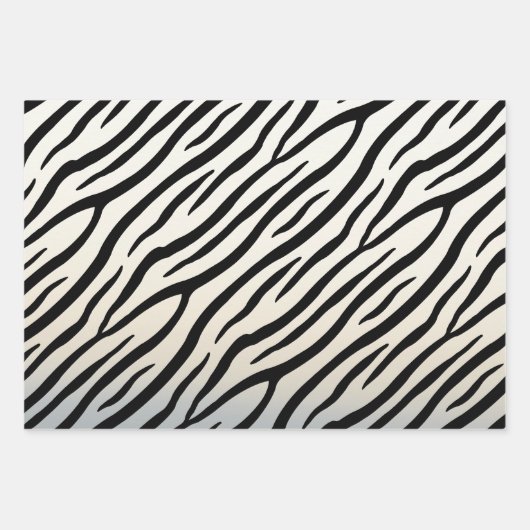 Zebra Streifen Exotic Animal Print Geschenkpapier Set (Vorderseite)