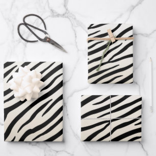 Zebra Streifen Exotic Animal Print Geschenkpapier Set