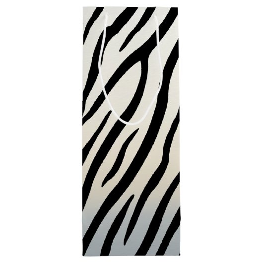 Zebra Streifen Exotic Animal Print Geschenktüte Für Weinflaschen (Rückseite)